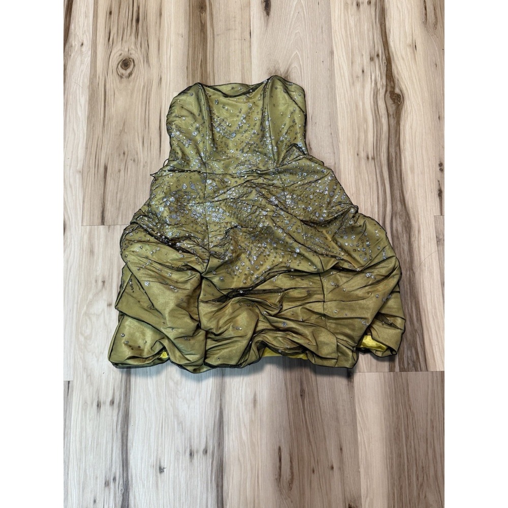 Vintage Poly USA Sheer Sparkling Short Cocktail Party Evening Prom Dress Size M